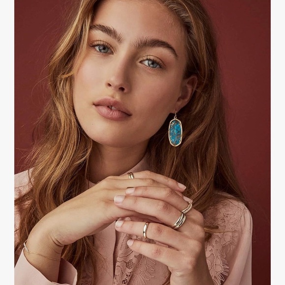 Kendra Scott “Elle” Black &  Silver Drop Earrings - Picture 3 of 4